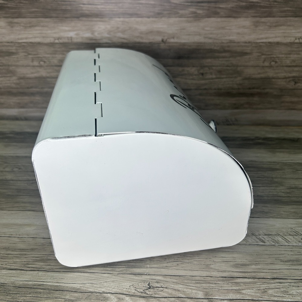 AuldHome Design Rustic White Bread Box Farmhouse Enamelware - Picture 6 of 9